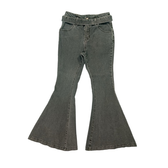 Cloud Ten Bell Bottom Jeans High Rise Size Medium Faded Black Super Flar… - Picture 1 of 9